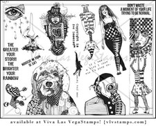 Unmounted Rubber Stamp Plate, Unmounted/Uncut Pink Rubber Stamps