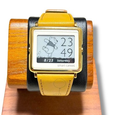 Disney Classic Pooh スマートキャンバス バンド付け替え済 Epson Smart Canvas Watch Winnie the Pooh Disney Japan E Ink