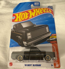 2025 HOT WHEELS 83 CHEVEROLET SILVERADO BLACK  GREY HW HOT TRUCKS 9/10 1:64