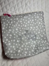 makeup travel bag zipper pouch Embroidered FISH camouflage Holiday Mothers Day