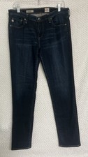 AG Adriano Goldschmied Stevie Slim Straight Jeans 30R Dark Wash USA Made