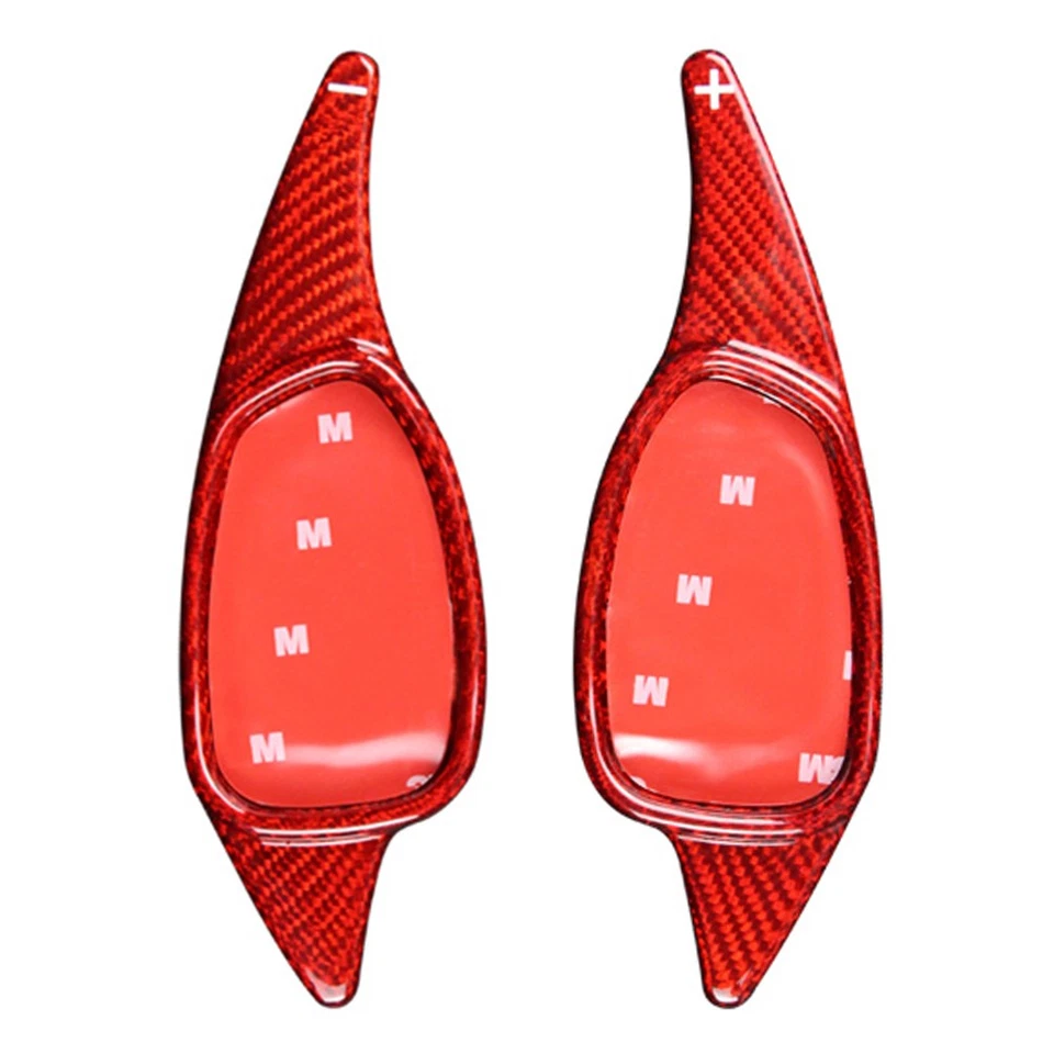 Steering Wheel Shift Paddle For Audi A5 S3 S4 S5 S6 SQ5 RS3 RS4 Carbon Fiber Red - Image 2 of 4