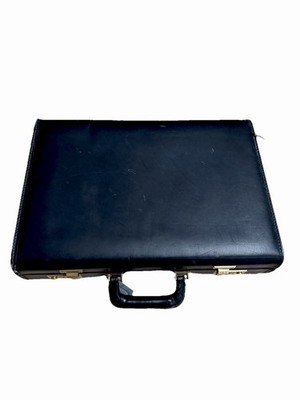 Coach Attache Case 5410 4'' Hard Briefcase Black Leather NYC Made Handcraft Vtg
