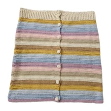 Lovers + Friends Lisette Crochet Skirt XS Horizon Stripe Beach Revolve NWT