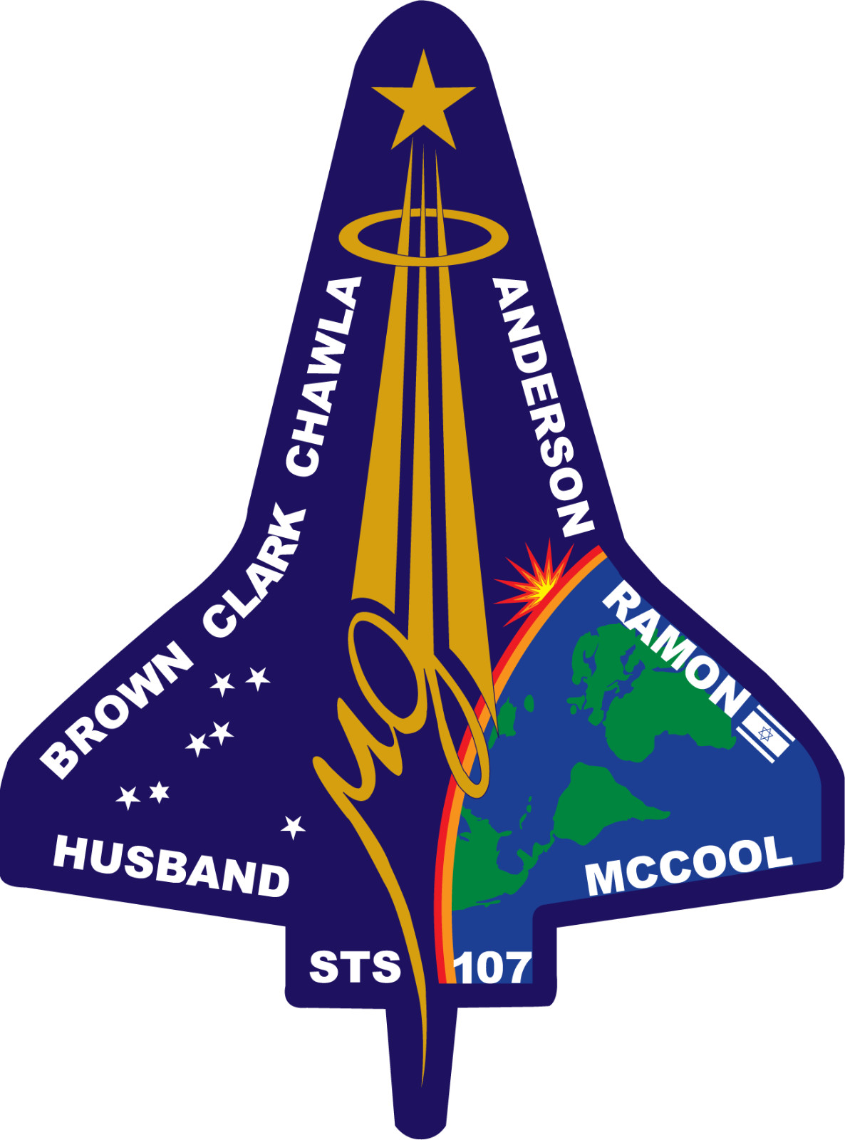 Nasa Sts-107 Mission Patch Sticker Decal Columbia Nasa Space Shuttle Mission