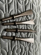 Pneumatic Chisel Set 4pcs Air Hammer Punch Chipping Bits Tool Pointed, Beveled