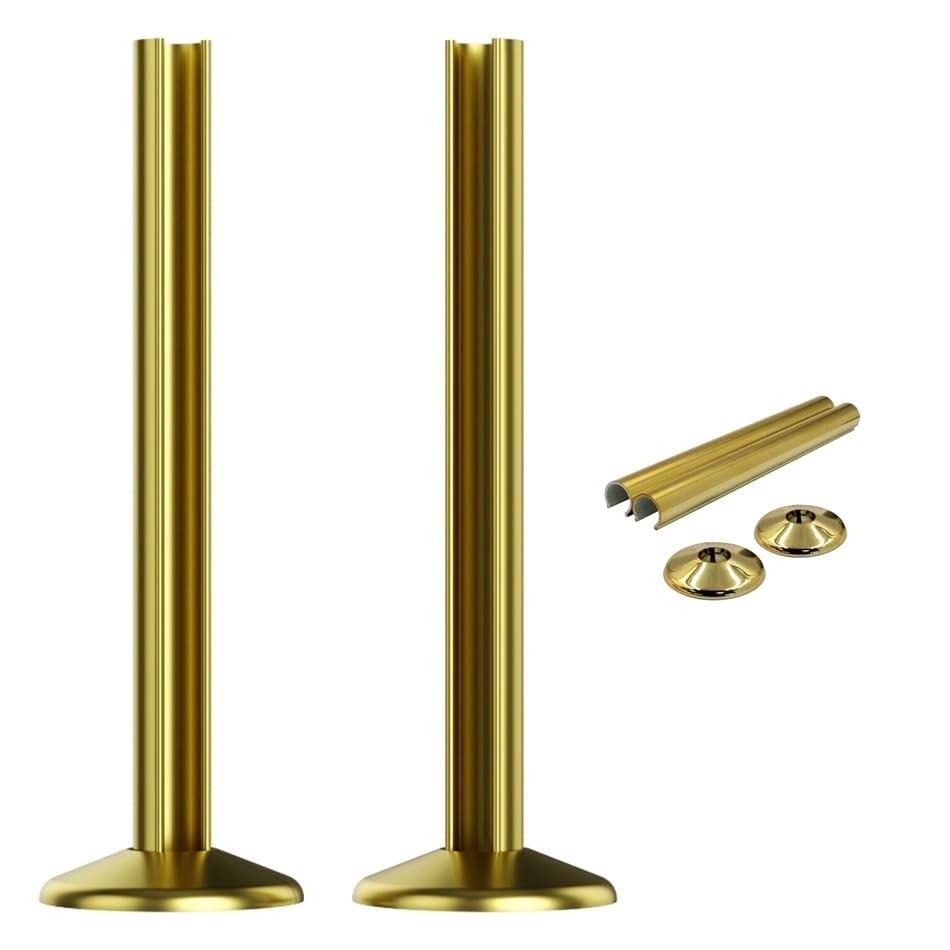 Towel Rail Radiator Pipe Covers & Collars In Gold *Just Snap It* - Image 2
