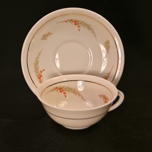 CA Charles Ahrenfeldt 2 Cups & 2 Saucers Ferns Leaves w/Gold 1894-1910 Limoges - Picture 7 of 24