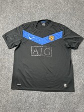 Mens Soccer Nike Manchester United AIG Black Blue Jersey, Size L