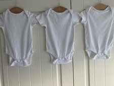 NEW ARRIVAL 🤍 Set Of 3 Pure White NEXT Bodysuits/ Vests Unisex Baby 3-6 Months