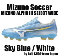 Mizuno Soccer Cleats MIZUNO ALPHA III SELECT WIDE P1GA266525 Sky Blue / White