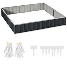 Hochbeet aus Stahl DIY Gartenbeet mit T-Form-Pflanzenschilder Handschuhe