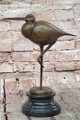 FengShui Chinese Bronze Longevity Birds  Red-Crowned Crane Copper Handcrafted