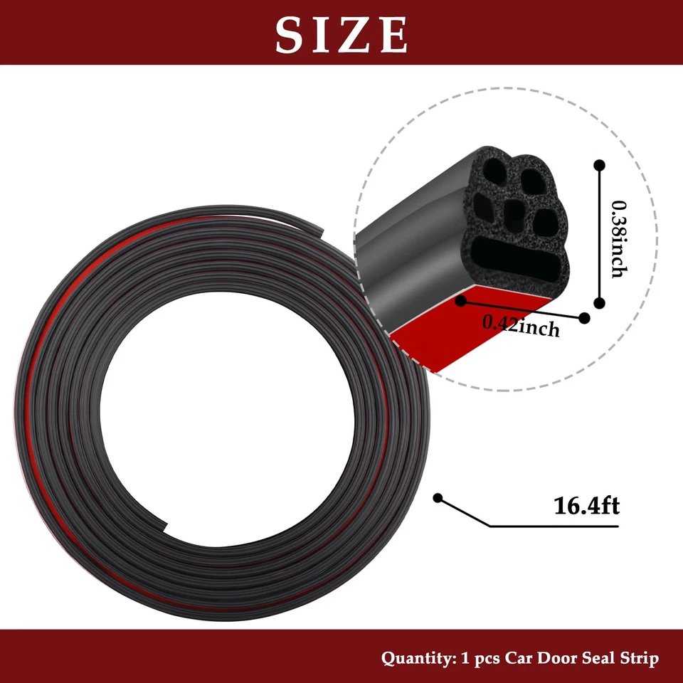 Tira de sellado de puerta de auto negra para desmontar climas automotrices CXCCOI 16,4 pies Foto 2 de 4