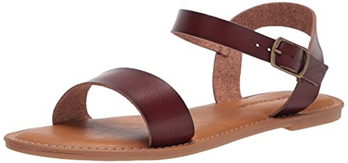 Amazon Essentials Damen Sandale Mit Zwei Riemen Und Schnalle, Braun, 37.5 EU-image