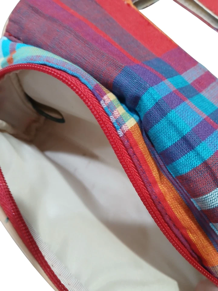 Ralph Lauren LRL розовый синий клетку молнии зеркало ткани косметичка женщин - Изображение 3 из 4