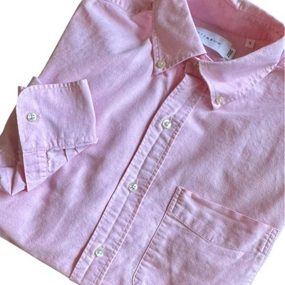 Mott & Bow Shirt Men's Small Pink Oxford 100% Cotton Button Down Long Sleeve