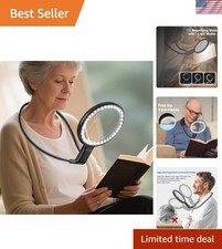 Neck Magnifier Hands Free with Light, 10X 5.2 Large Magnifying Glass with 36 ...