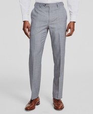 Michael Kors Men's Gray Plaid Classic-Fit Wool Suit Pants Size 44W 30L