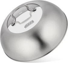 Replacement Wok Lid 11.4 In Stainless Wok Cover with Tempered Glass Insert Steam