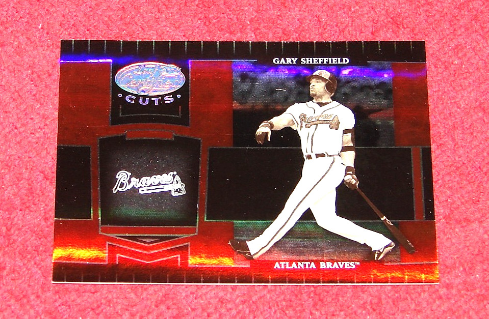 GARY SHEFFIELD BRAVES 2004 LEAF CERTIFIED CUTS #208 MARBLE RED 078/100 (B2)