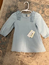 Tucker Tate, Baby Girl Shirt Dress, Size 9M, Light Blue
