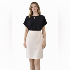 Vintage 70s Union made cream midi skirt - small