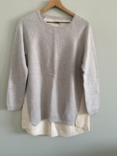 Loft Sweater Size Large Merino Wool Blend Hi Lo Pullover Long Sleeve