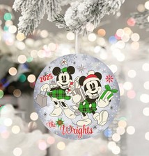 Minnie and Mickey Mouse Personalized Christmas Family Ornament