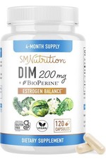 SM Nutrition DIM 200 mg Estrogen  BioPerine Estrogen Metabolism Support 120 Ct