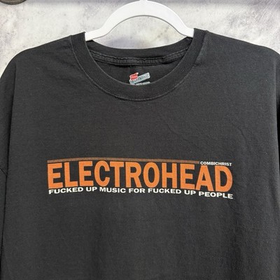 Combichrist Electrohead T Shirt Double Sided Print Mens 2XL Black Hanes