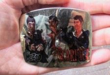 Vtg SCARFACE Belt Buckle TONY Montana Pacino Movie Poster ART Mezco RARE VG 