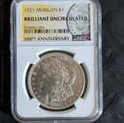 1921 Morgan Silver Dollar $1 NGC Brilliant Uncirculated 8163661-053