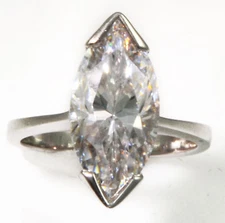 1 ct Marquise Ring Vintage Top Russian Quality CZ Extra Brilliant  SS Size 7