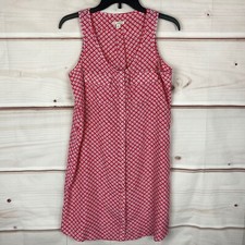 Gap Dress Womens XS Button Up Shirt Sleeveless Scoop Neck Lantern Print Pockets