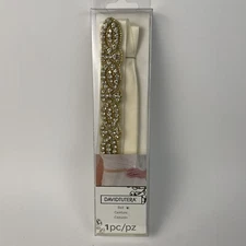 Vintage David Tutera Gold & White Rhinestone Belt 1 Piece