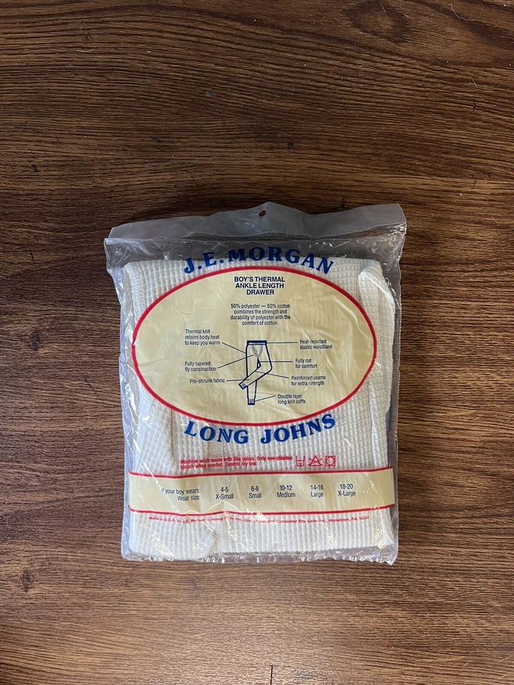 J.E. Morgan Long Johns Boys Térmico L 14-16 EE. UU. NUEVO Stock Muerto ¡Sin Encogimiento! Foto 2 de 2