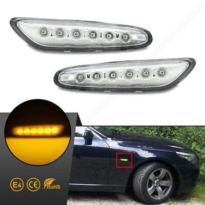 2x Led Seitenblinker Blinker für BMW E60 E61 E82 E88 E90 E91 E92 E93 | Klarglas - Bild 1 von 4