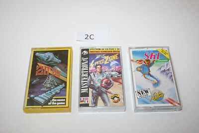 3 x ZX Spectrum Games Tapes - Zip-Zap + Speed Zone + Profi Skisimulator
