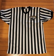 Alleson Upward Referee Vneck Jersey Shirt L Striped Halloween Prop Football