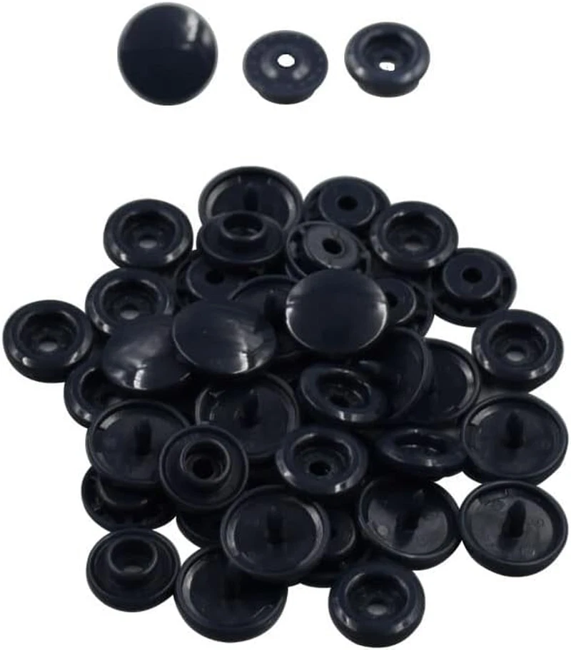 Black Plastic Snap Button Size 20 200Sets Sew on Plastic Snap Fasteners for  Clot