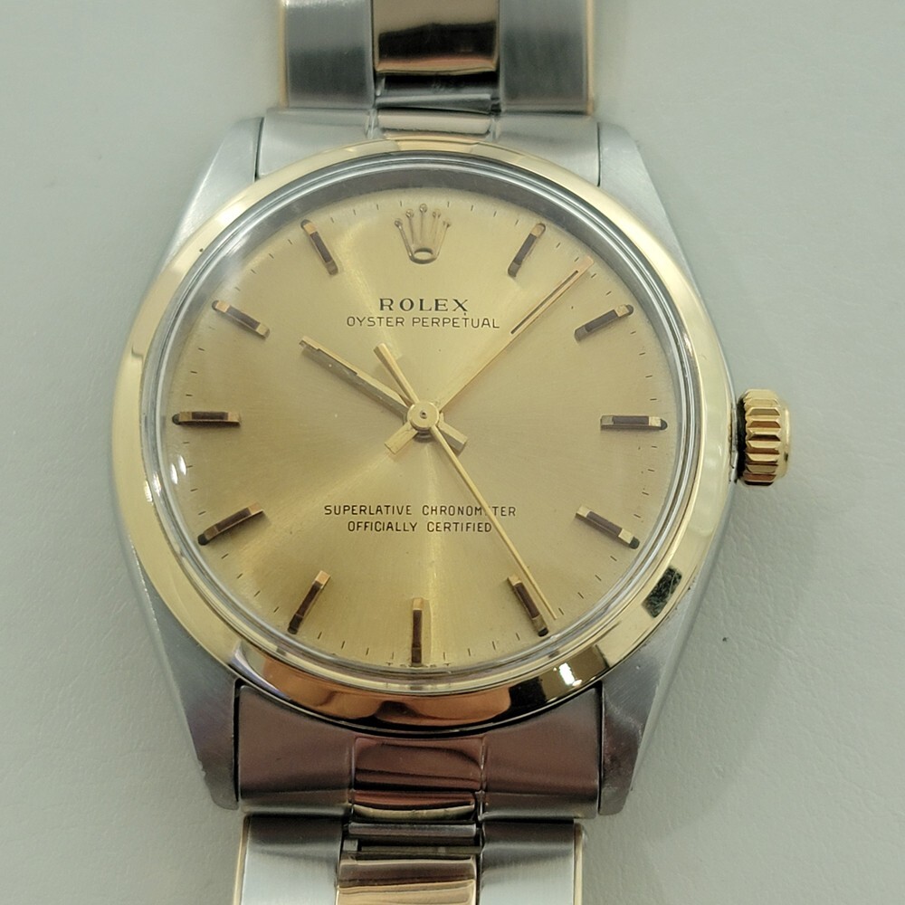 Rolex Oyster Perpetual 1002 34mm Mens 14k SS Automatic 1960s All Original RA570