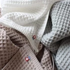 Imabari Waffle Towels Bath Towels Set of 3 100% Cotton Quick Drying Gray