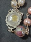 PINK GLASS FLORAL BEADED ROSARY 30"NECK OPENING — photo 7
