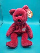 TY Original Beanie Babies Bear Valentina 1999 Valentines Day Plushie Collectible