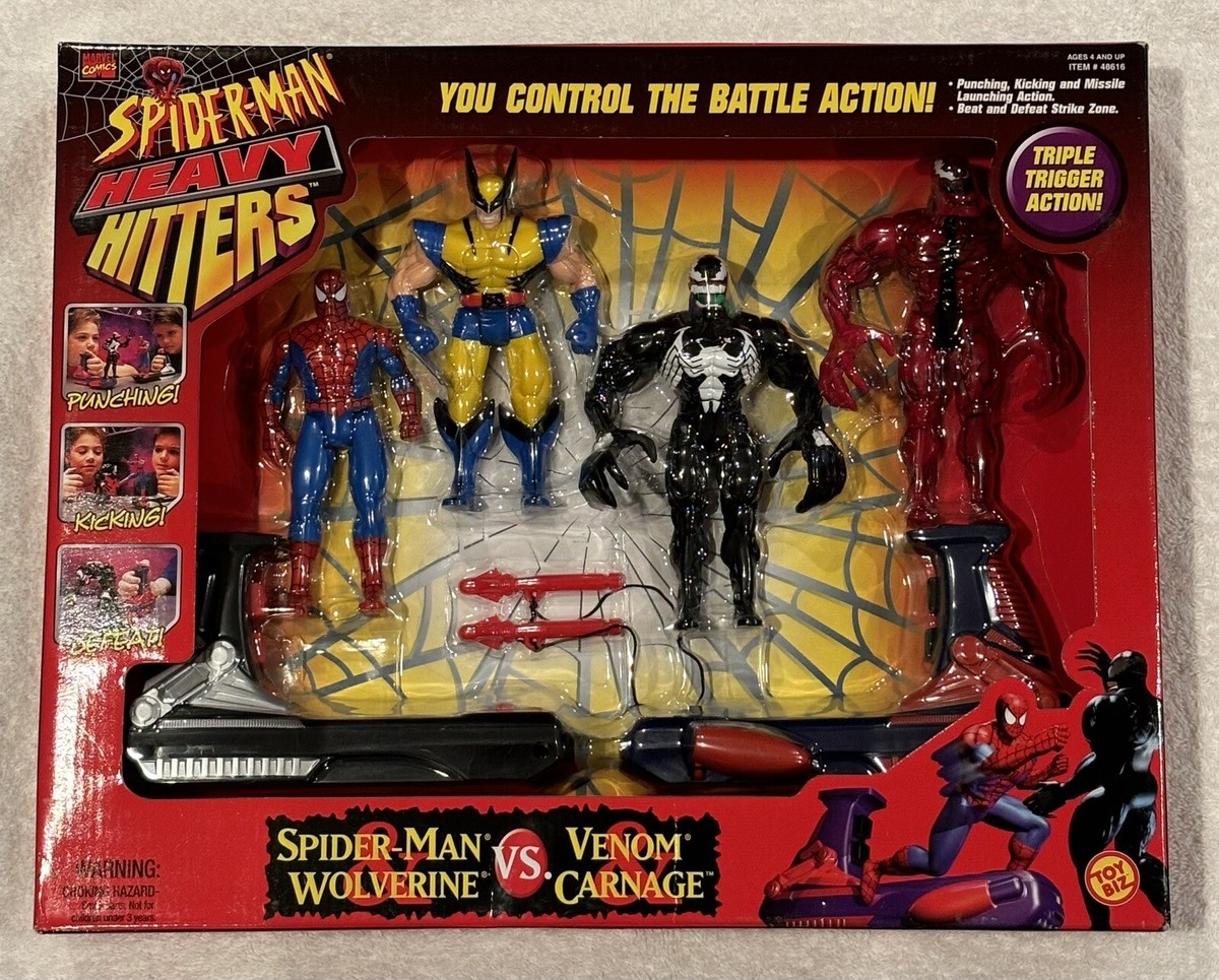 1998 Spiderman Heavy Hitters 4 pack Wolverine Venom Carnage Toy 