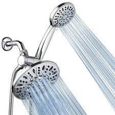 AquaDance® Multi-Setting Chrome Rainfall Shower Head Combo