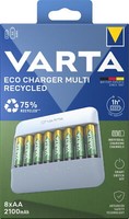 Varta Akku LadegeräT Eco Charger Multi Recycled 8X Aa 2100Mah FüR Aa / Aaa 57682