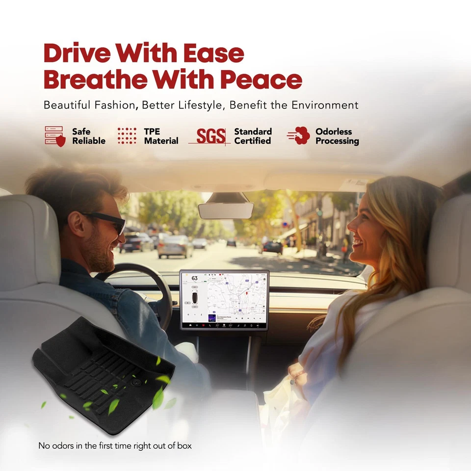 3 件装前后黑色脚垫衬里适用于雪佛兰 Captiva Sport 2012 - 2015 — 第 3/4 张图片