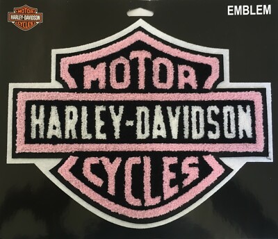 Harley Davidson Pink B&S Premium Chenille Patch Emblem Motorcycle
